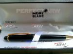 Perfect Replica Montblanc Meisterstuck Rose Gold Clip Black Ballpoint Pen For Sale